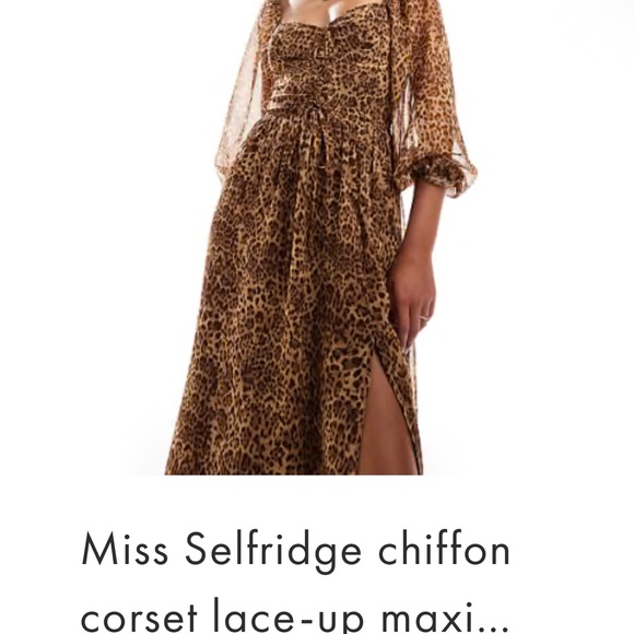 Miss Selfridge Animal Print Chiffon Maxi Dress - Picture 1 of 5